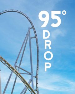 Busch Gardens' new roller coaster featuring a 95° drop set to open